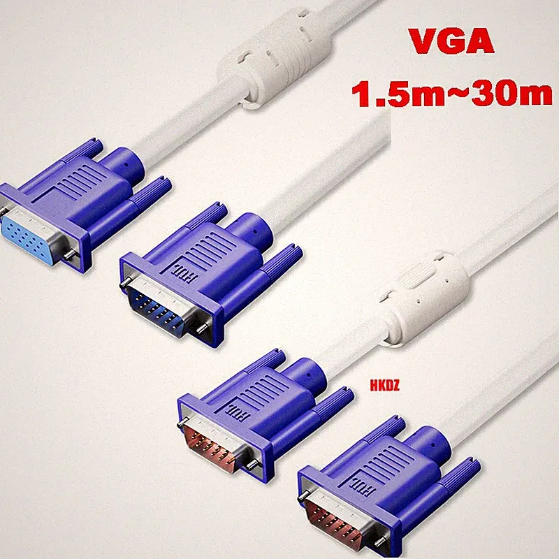 1.5m~30m VGA Monitorkabel für LED TV LCD HD PC Bildschirm Beamer Stecker/Buchse