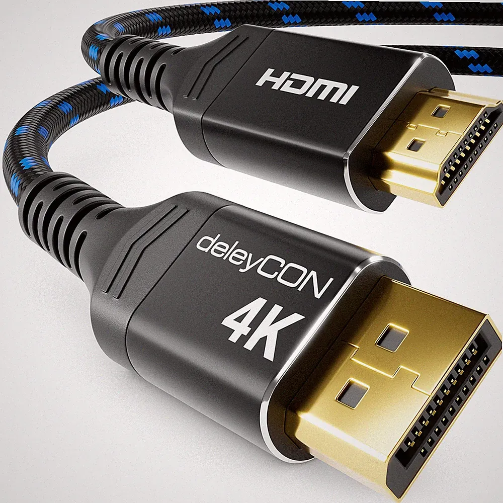 1,5m 4K DisplayPort zu HDMI Kabel 4K@60Hz Nylon Kabel Alu Stecker Monitor Beamer