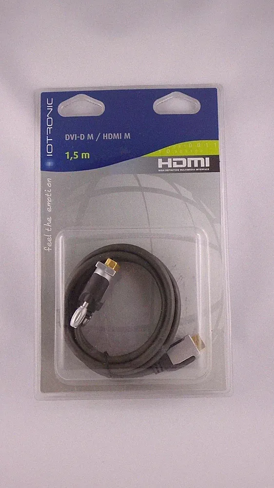 1,5m DVI-D auf HDMI FULL HD Kabel TFT Notebook HD PS3 Beamer OVP