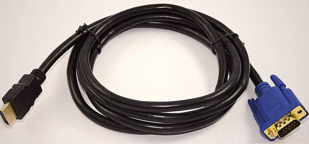 1,8m Kabel Adapter, HDMI zu VGA, 15-Pin Videokabel Beamer Laptop HD TV, Konsole