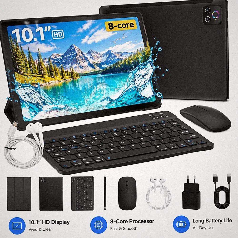 10,1 Zoll Android 16 Tablet Octa-Core 30GB RAM 128GB ROM Widevine L1 WLAN BT
