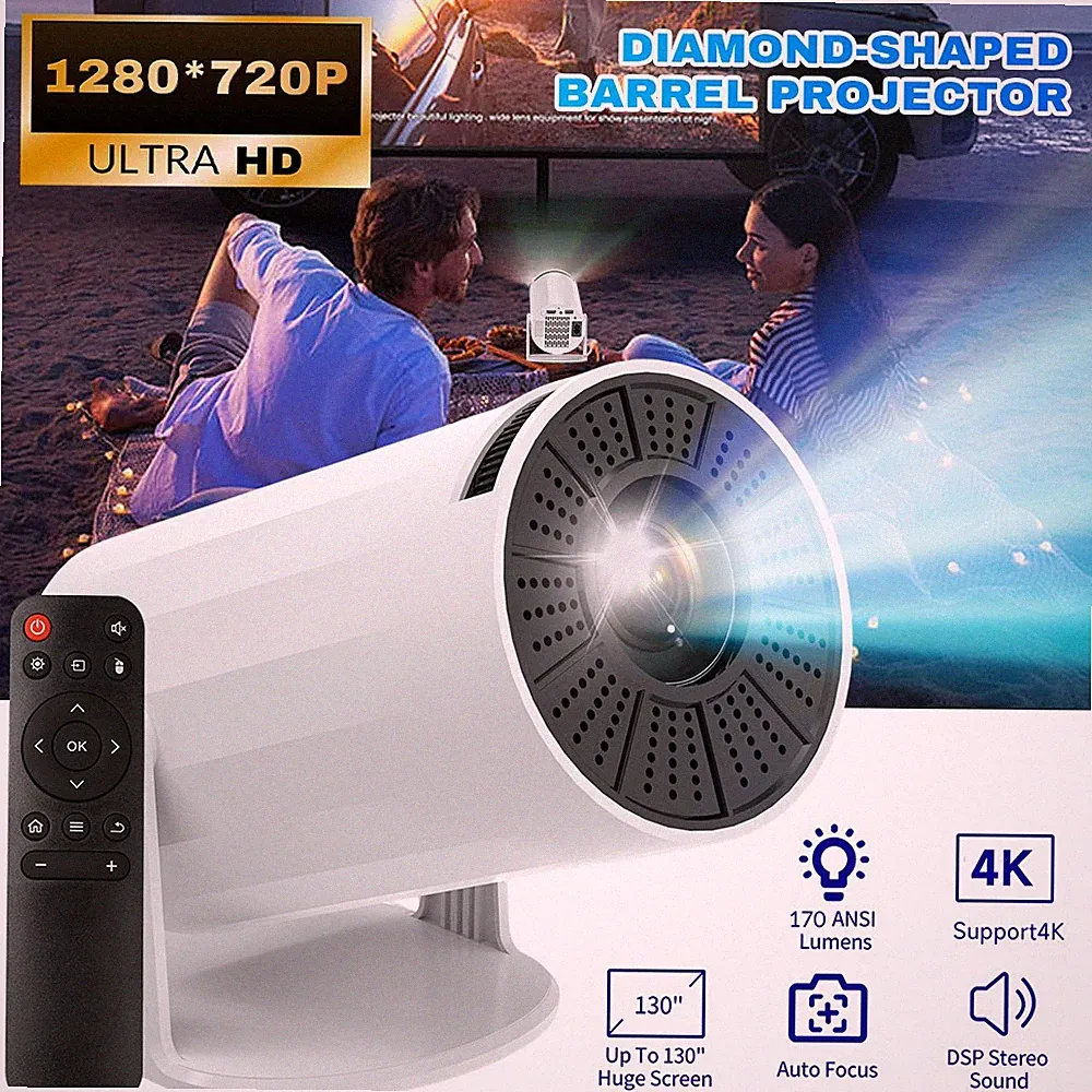 1080P 4K Beamer, Full HD Mini Beamer mit WiFi 6 und Bluetooth Android, tragbar