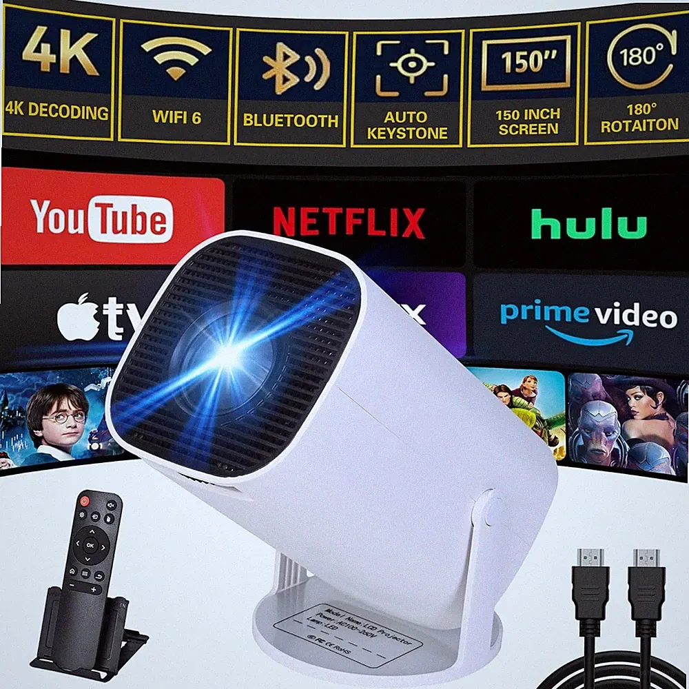 1080P Mini Beamer Auto Trapezkorrektur Projektor Video Beamer mit Bluetooth 5.0