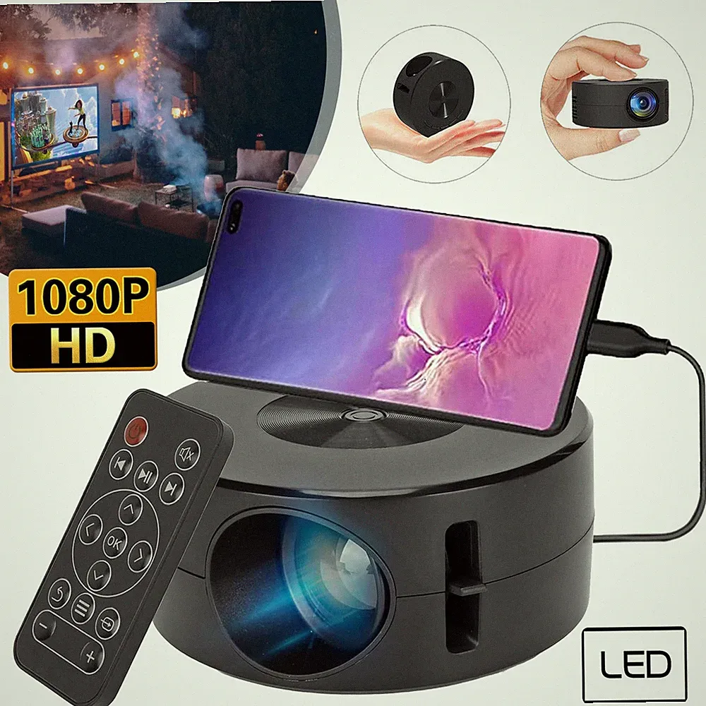 1080P Mini Projektor Tragbarer Filmprojektor Heimkino-Projektor für Außenbereich