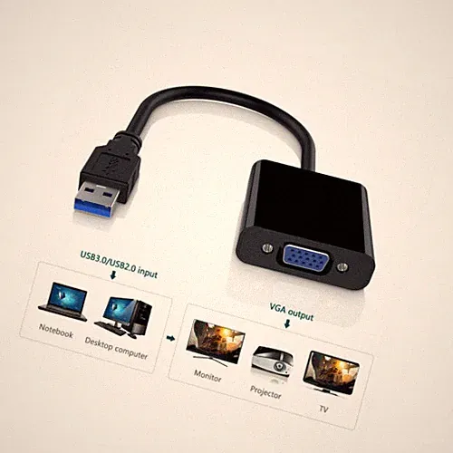 1080P USB 3.0 zu VGA Adapter Externes Video Kabel für Laptop PC Projektor TV