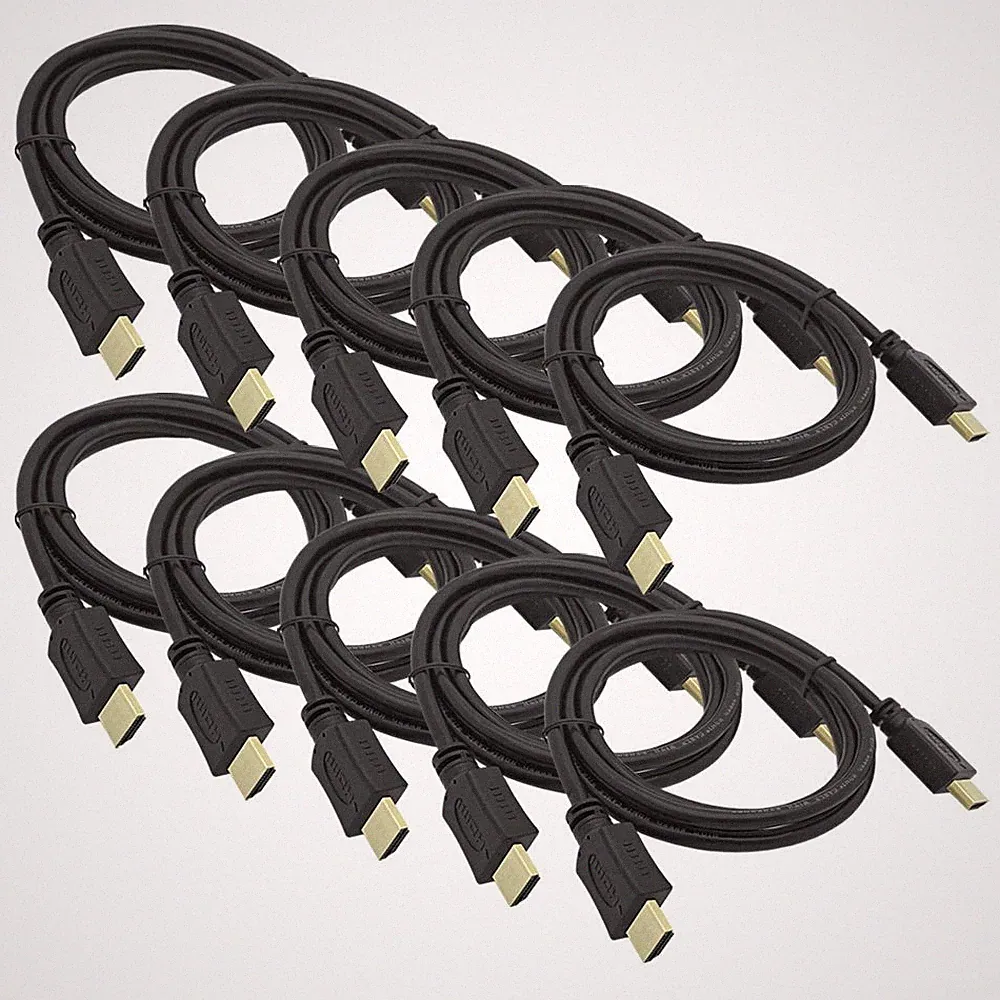10x 1,5 m HDMI Kabel 2160p HD 4K vergoldet Ethernet High Speed UHD TV Sat Dolby