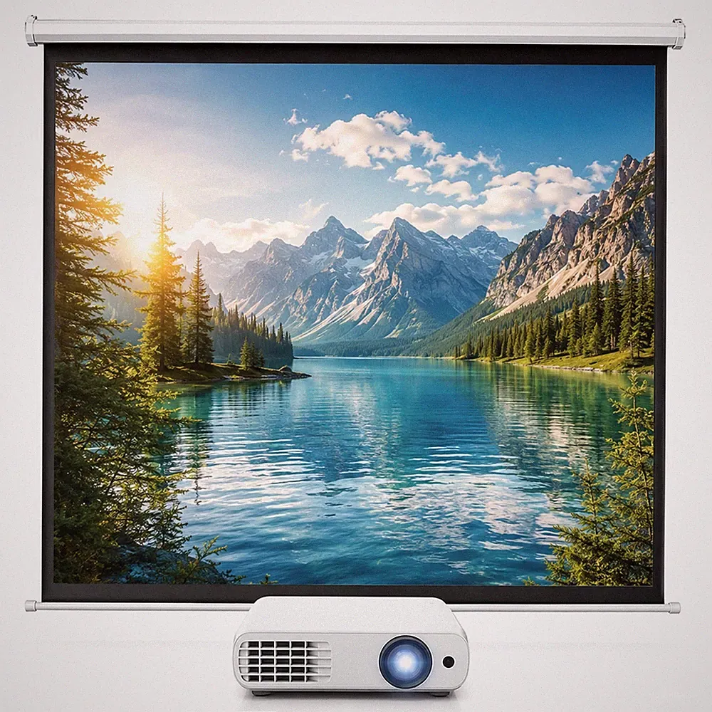 110" Projektionsleinwand 203CM Beamerleinwand Rolloleinwand Beamer Heimkino 1:1
