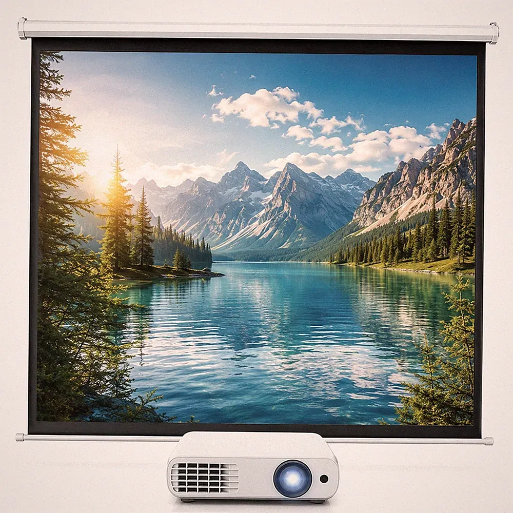 110" Projektionsleinwand 203CM Beamerleinwand Rolloleinwand Beamer Heimkino 1:1
