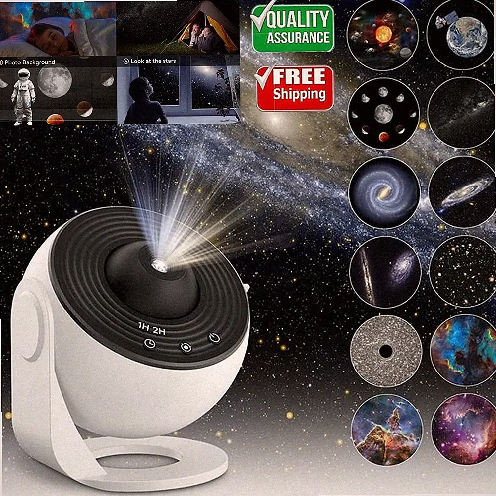 12 IN 1 LED Sternenhimmel Projektor Lampe Galaxy Nebula Planetarium Nachtlicht