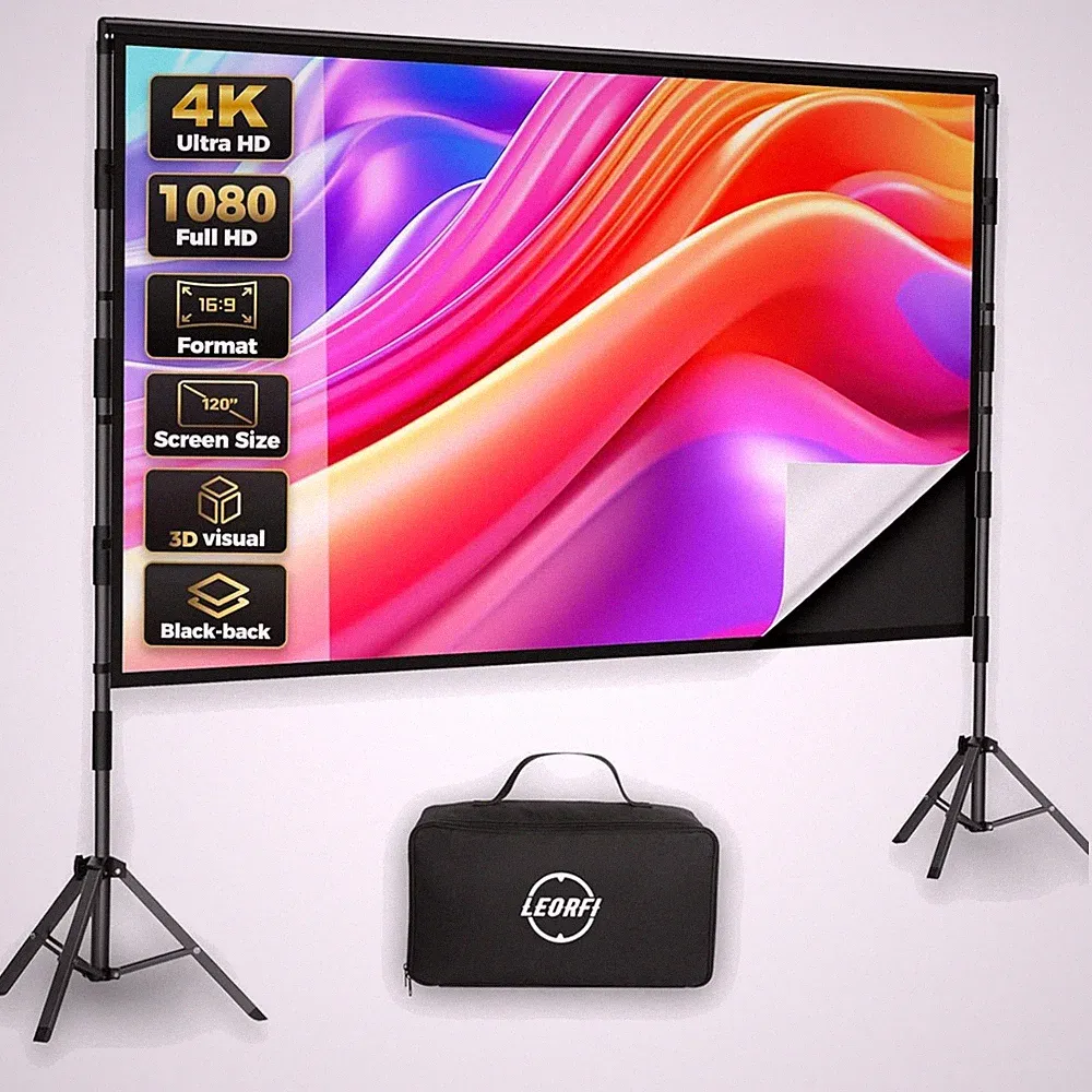 120 Zoll Beamer Leinwand outdoor indoor Projektor schwarzer Rücken 4K