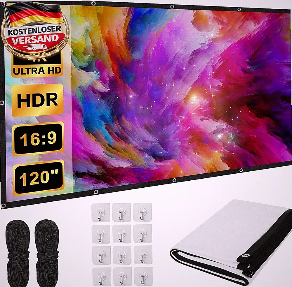 120-Zoll Beamer Leinwand outdoor indoor tragbar 16:9 HD Projektor Screen