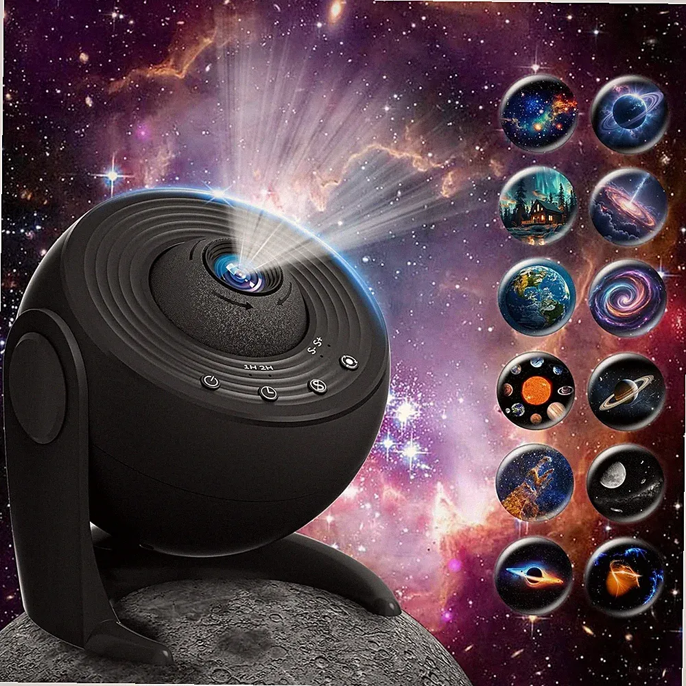 13 in 1 Galaxy Projektor Sternenlicht BL-E04 schwarz USB Nachtlampe