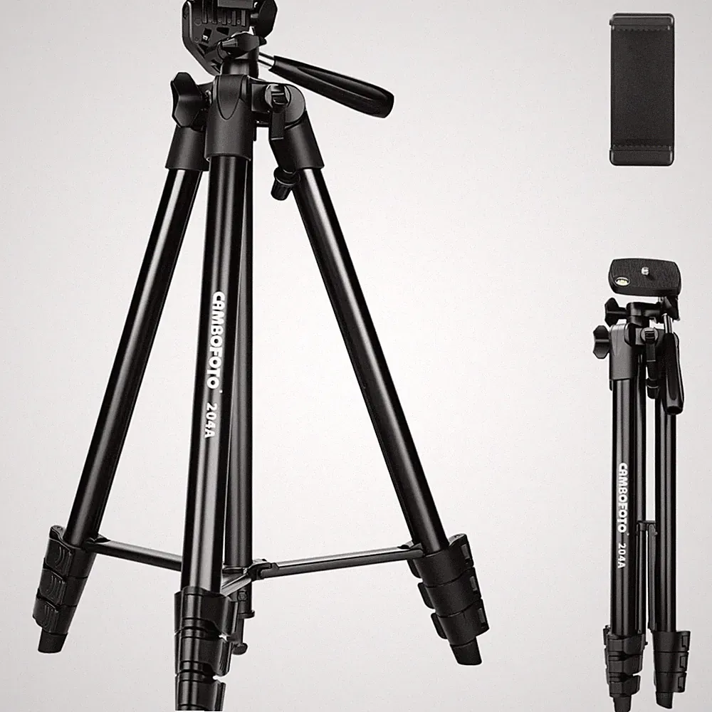 134 cm Leichtes Smartphone-Stativ, Aluminium-Stativ mit Handyhalterung, Kompa...