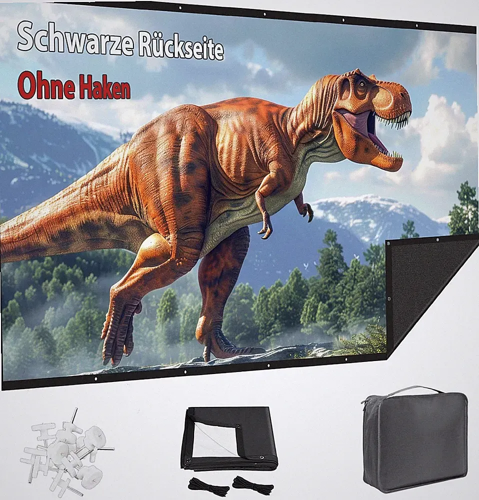 150 Zoll Beamer Leinwand Outdoor: VOOPVOR Projektionsleinwand Faltbar & Tragbar