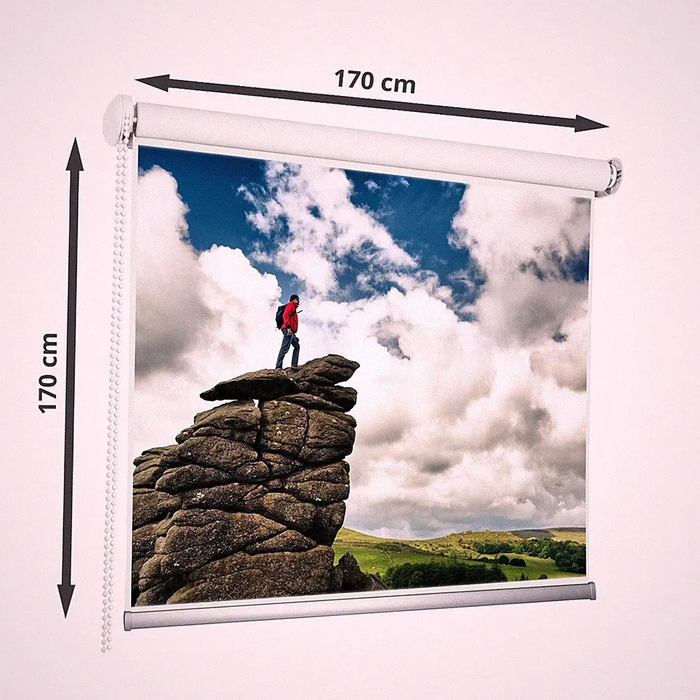 170x170 cm Beamer Leinwand Projektorleinwand Heimkino Rollo HD Screen BOJANEK