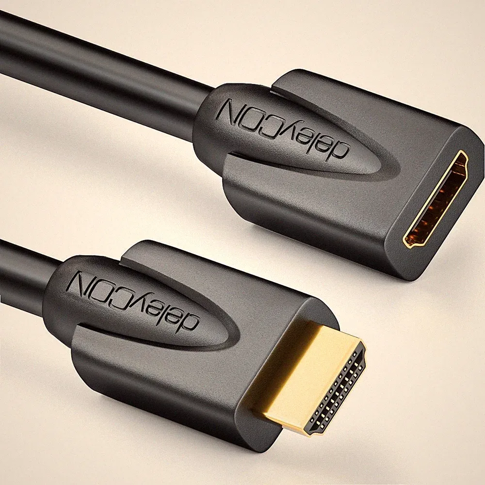 1m HDMI Verlängerung Verlängerungskabel 1080p/2160p/4K/UHD/3D/HDR deleyCON