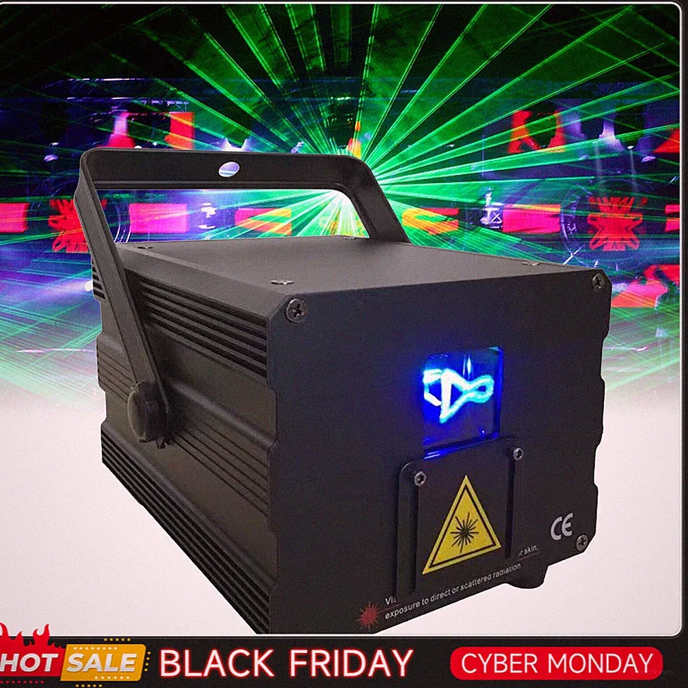 2000mW RGB Laser Projektor Show DMX Bühnenbeleuchtung Disco DJ Party Lichteffekt