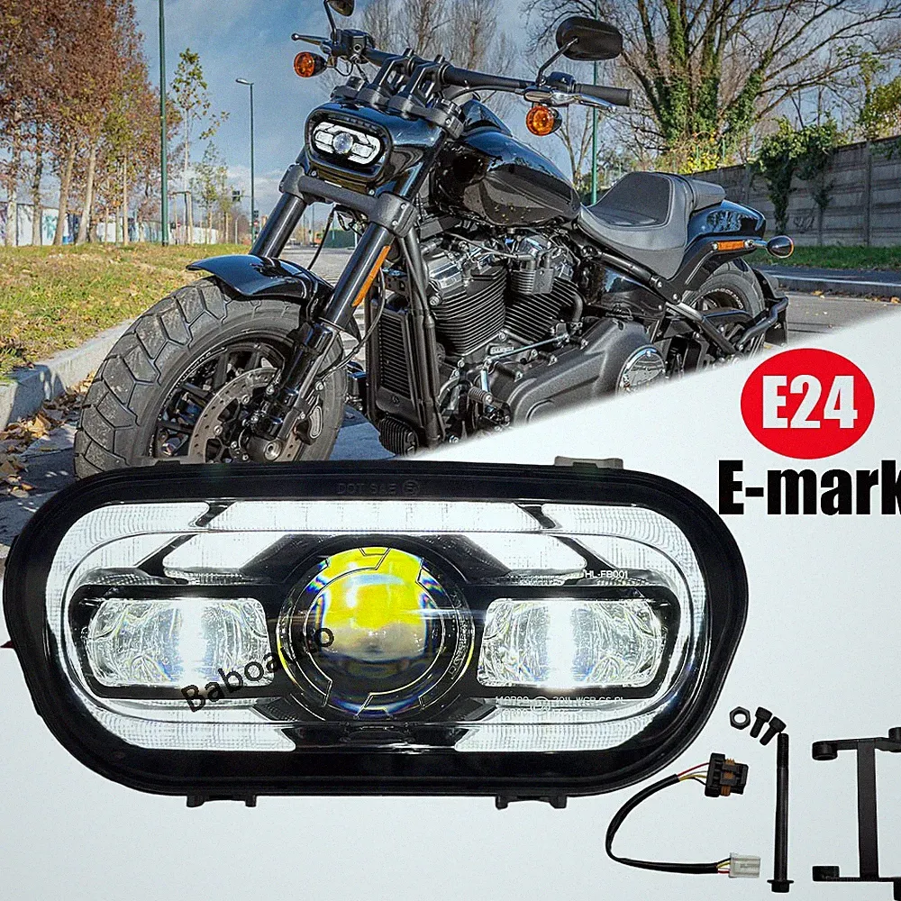 2008-2017 Für Harley Dyna Fat Bob FXDF LED-Scheinwerfer mit Hi-Lo-Tagfahrlicht