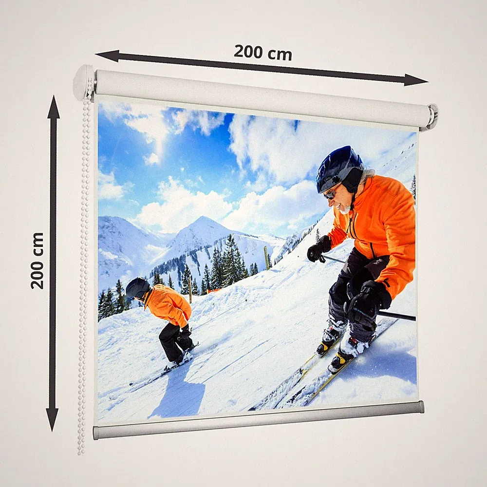 200x200 cm Beamer Leinwand Projektorleinwand Heimkino Rollo HD Screen BOJANEK