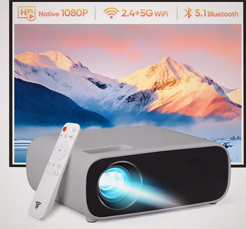2024 neuer verbesserter Mini-Projektor mit verbesserten Funktionen 5G WiFi Full HD 1080P BT