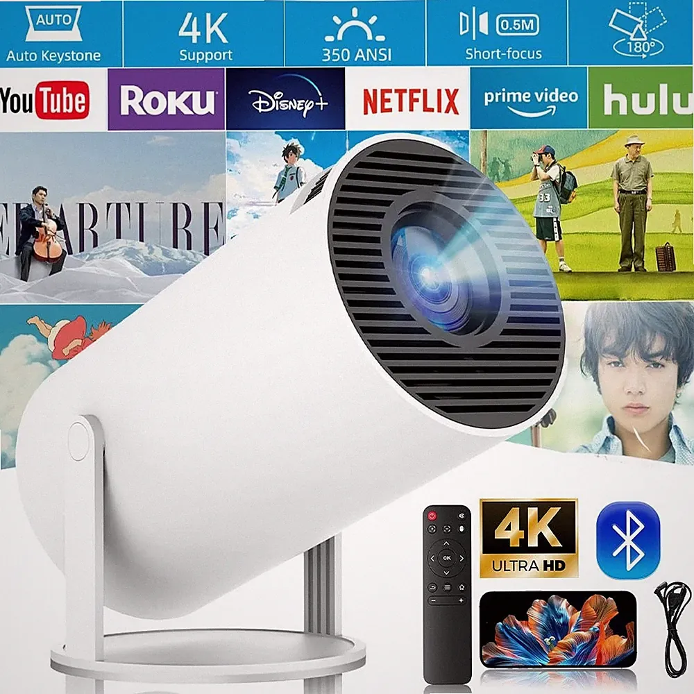 2025 NEU Beamer Projektor 4K UHD WiFi Bluetooth Android TV Heimkino Mini Tragbar