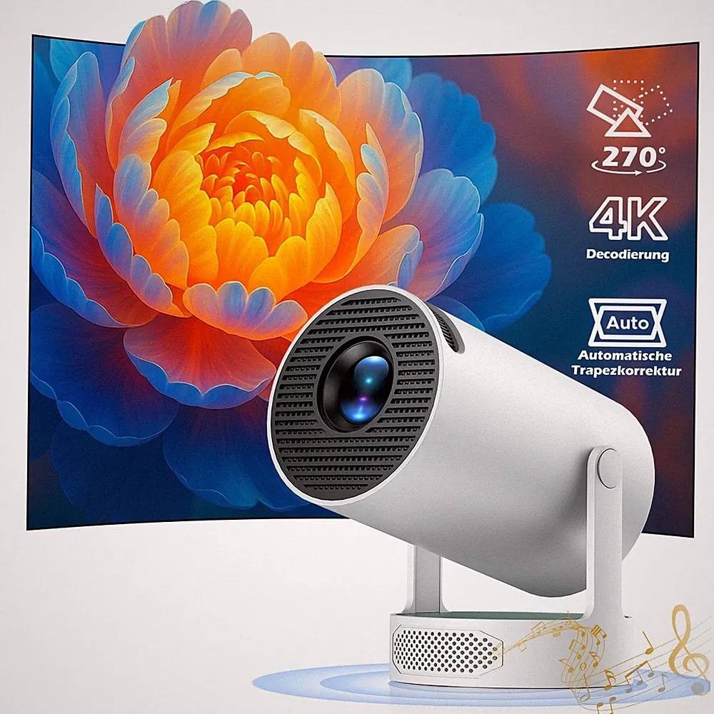 2025 NEU Mini Tragbar Beamer Projektor 4K UHD WiFi Bluetooth Android TV Heimkino