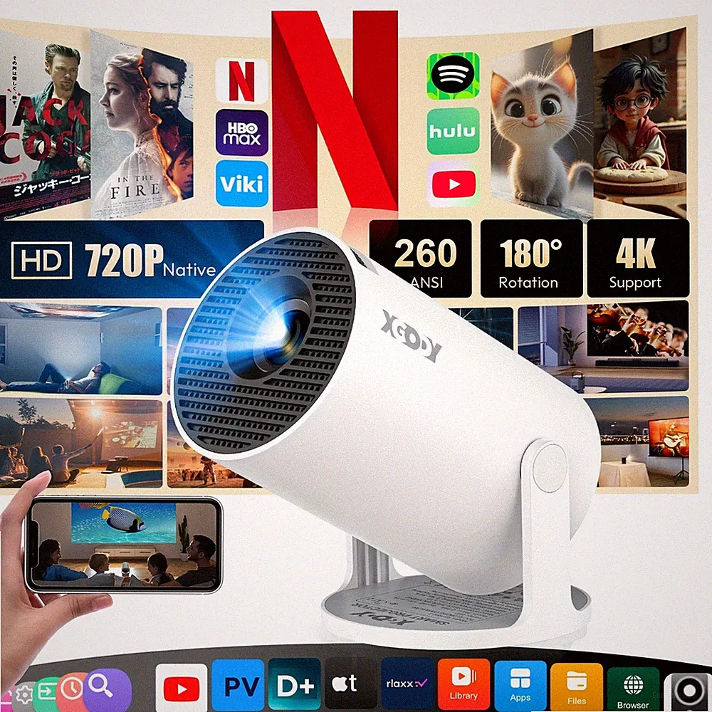 2025 NEW Beamer Projektor 4K HD WiFi Bluetooth Android TV Heimkino Mini Tragbar