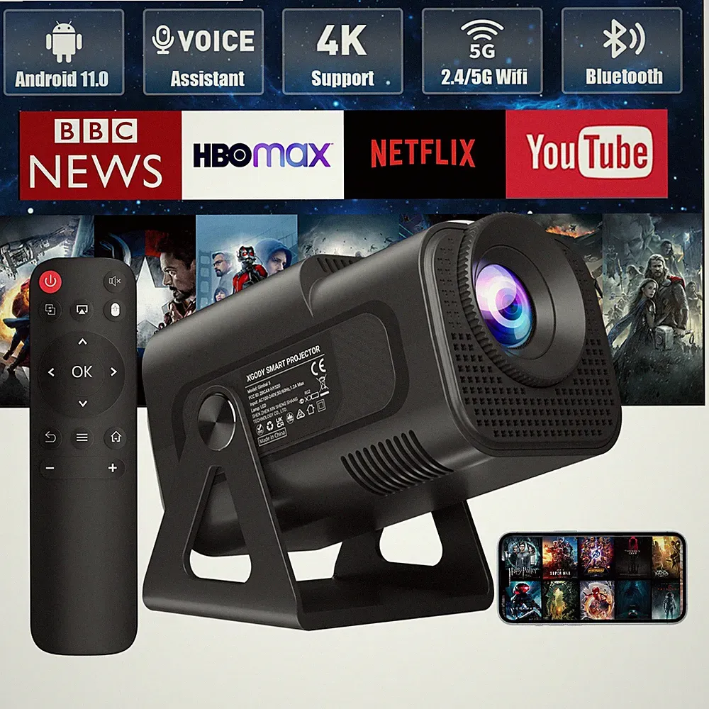 2026 NEU Beamer Projektor 4K FHD WiFi Bluetooth Android TV Heimkino Mini Tragbar