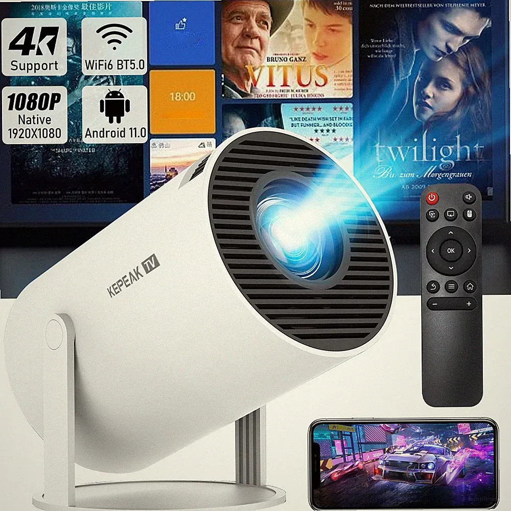2026 NEU Beamer Projektor 4K UHD WiFi Bluetooth Android TV Heimkino Mini Tragbar