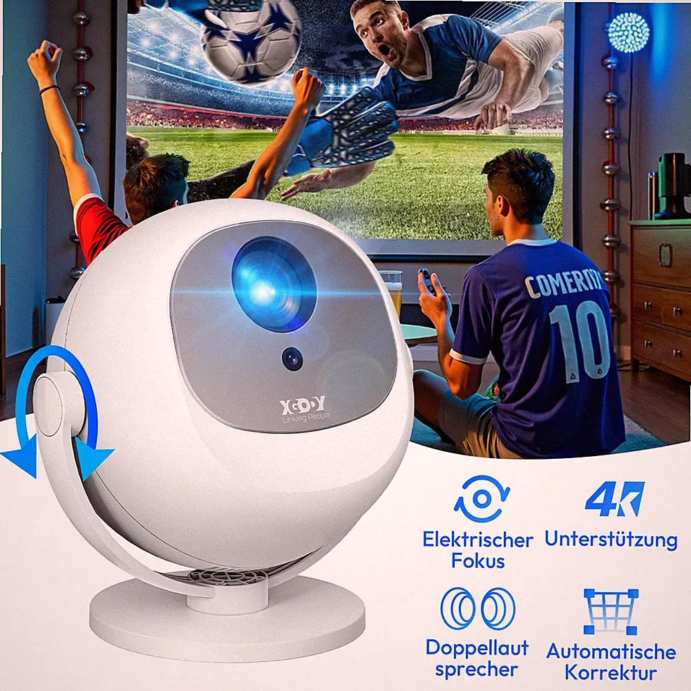 2026 NEU Beamer Projektor LCD 4K WiFi Bluetooth Android 11 HD Heimkino HDMI/USB