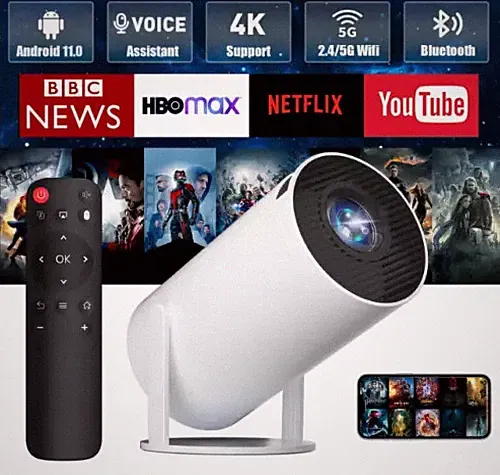 2026 NEU Beamer Projektor UHD WiFi Bluetooth Android TV Heimkino Mini Tragbar