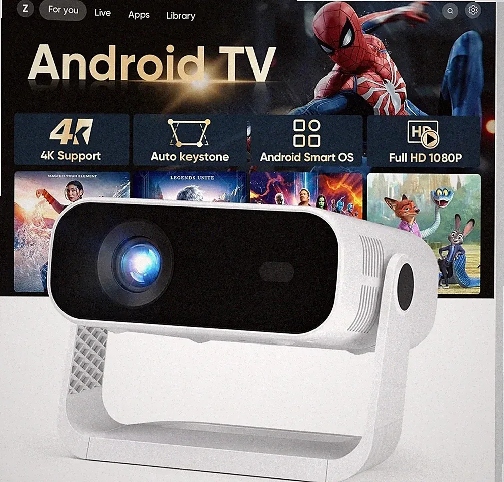 2026 Neu Smart Projektor Integrierte Apps Android 14 Native 1080P 4K Unterstützt WLAN