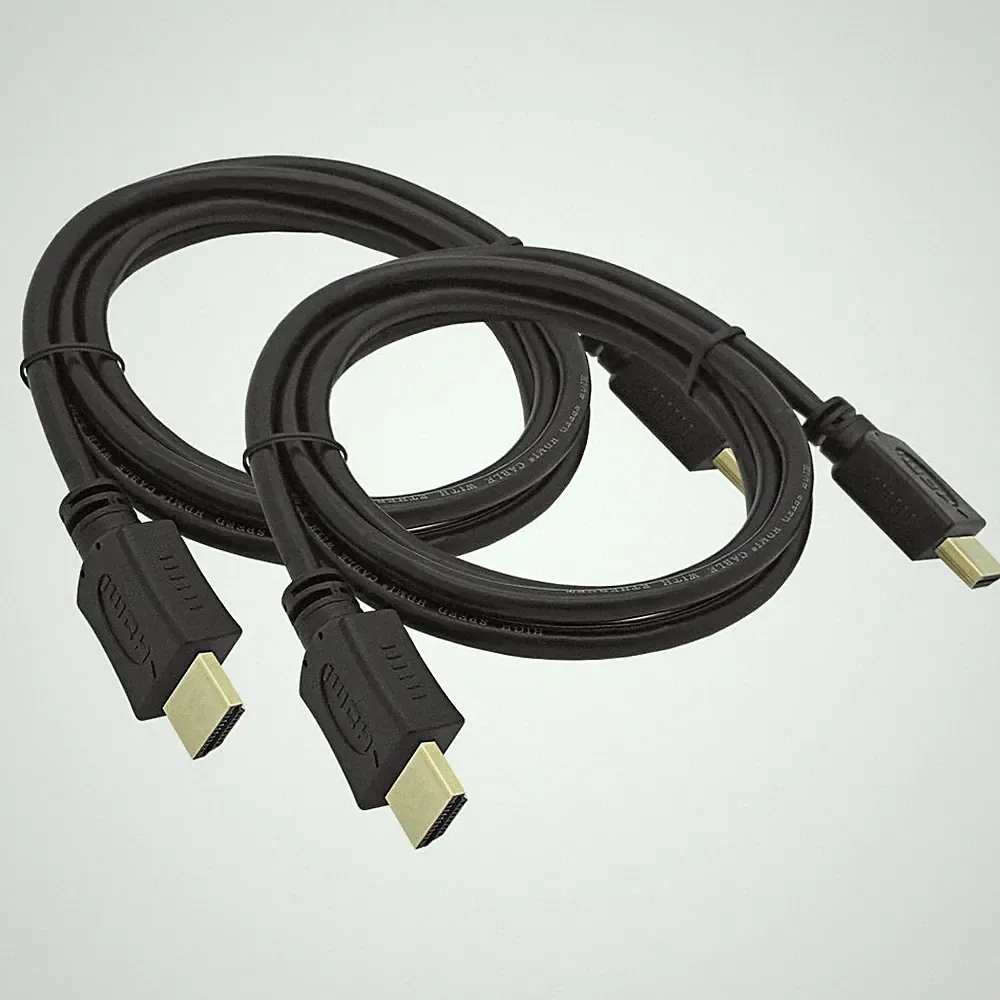 2x 1,5m HDMI Kabel 2160p HD 4K vergoldet Ethernet High Speed UHD 3D TV Sat Dolby