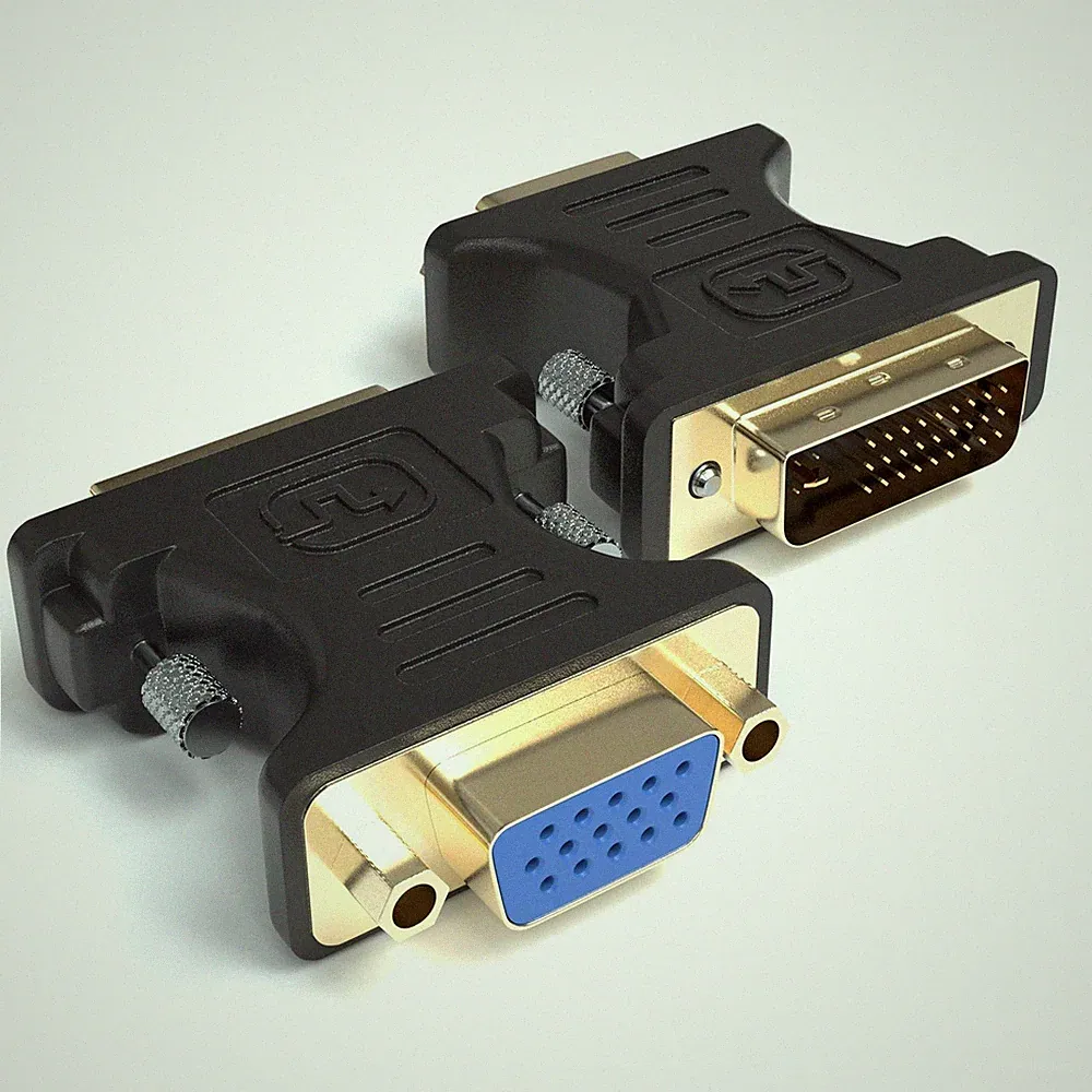 2x DVI auf VGA Adapter 24+5 Stecker Monitoradapter Beamer Computer PC Monitor