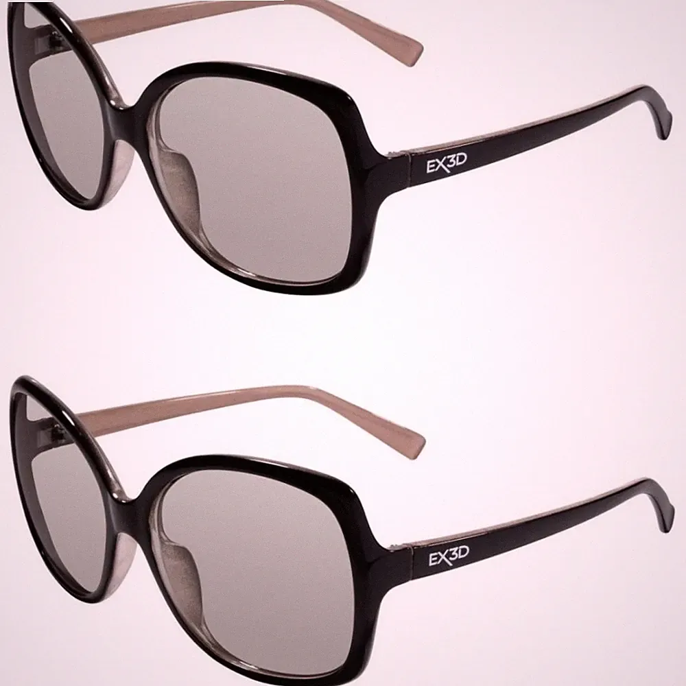 2x EX3D Damen 3D Brille passiv Retro Polfilterbrille für 3D TV Beamer Kino RealD