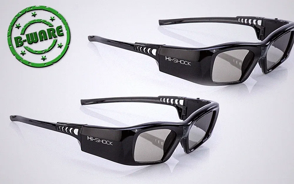 2x Hi-SHOCK DLP 7G Black Diamond | DLP Link 3D Brille für Viewsonic 3D Beamer