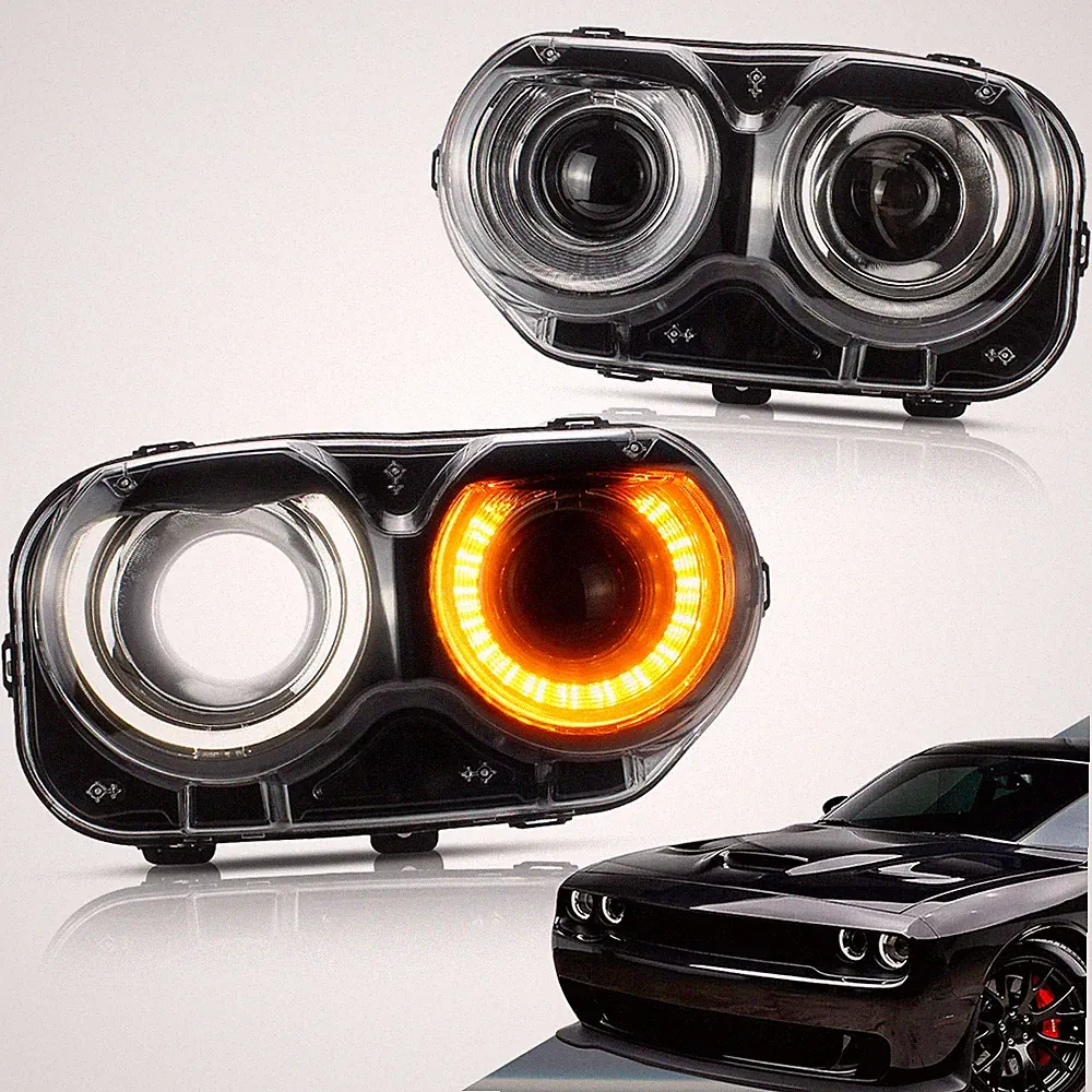2X Upgrade LED Scheinwerfer Für Dodge Challenger SE R/T 2015–2021 LED-DRL-Lampen