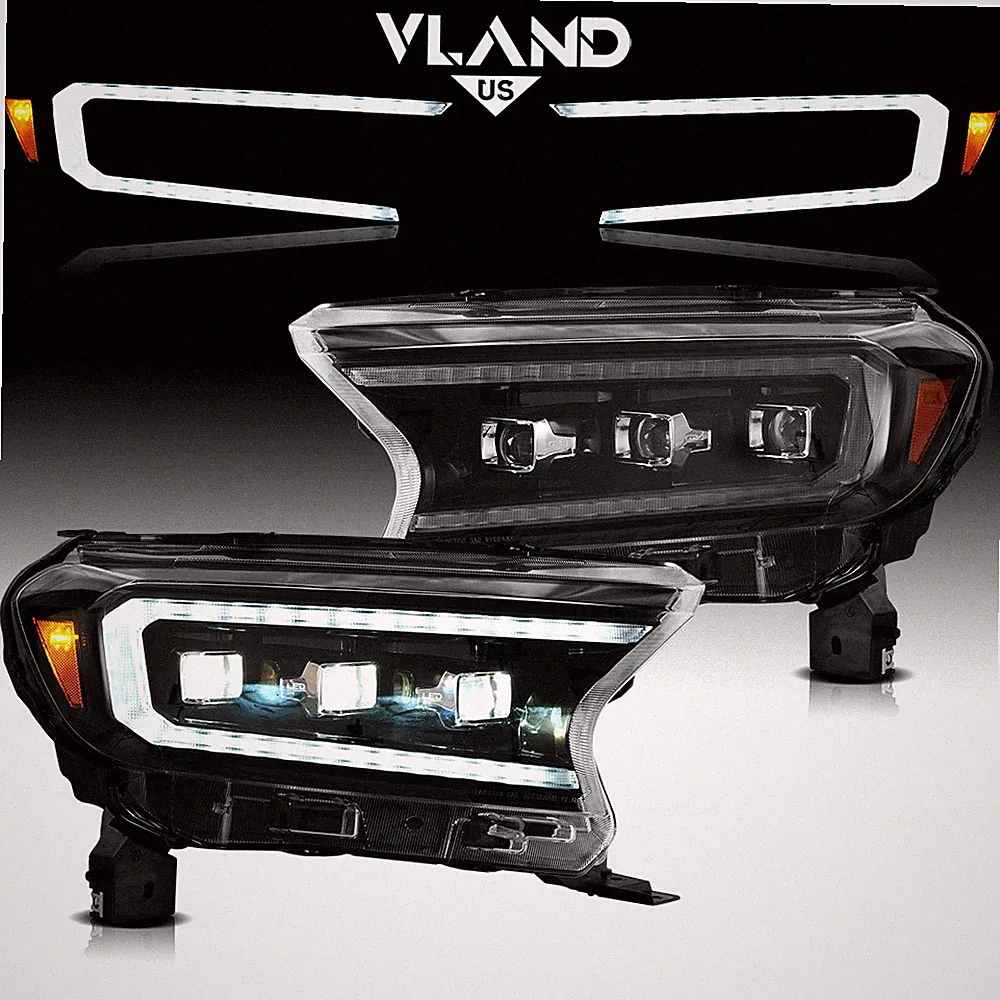 2x Voll-LED-Scheinwerfer für Ford Ranger (T6) Raptor & Wildtrak 2015-2020 Mit E9