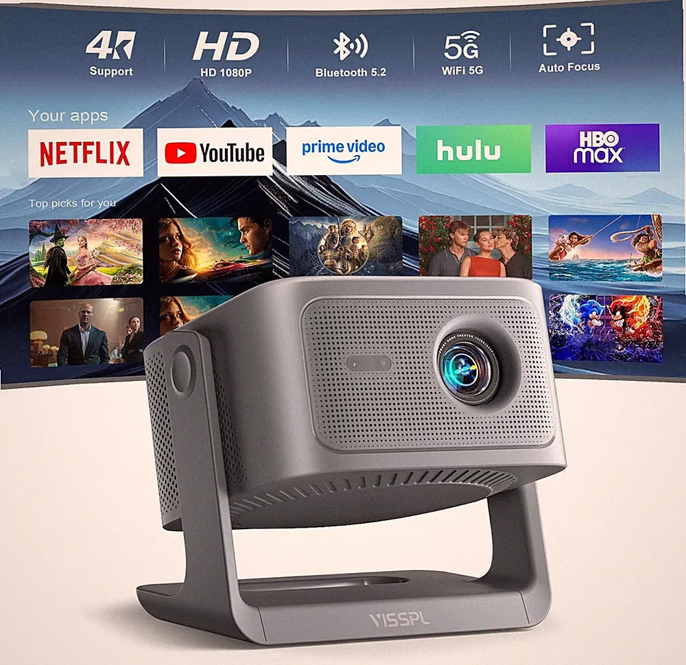[30000Lumen & Offiziell Lizenzierte App] Smart Beamer 4K Heimkino, 3D Dolby Aud