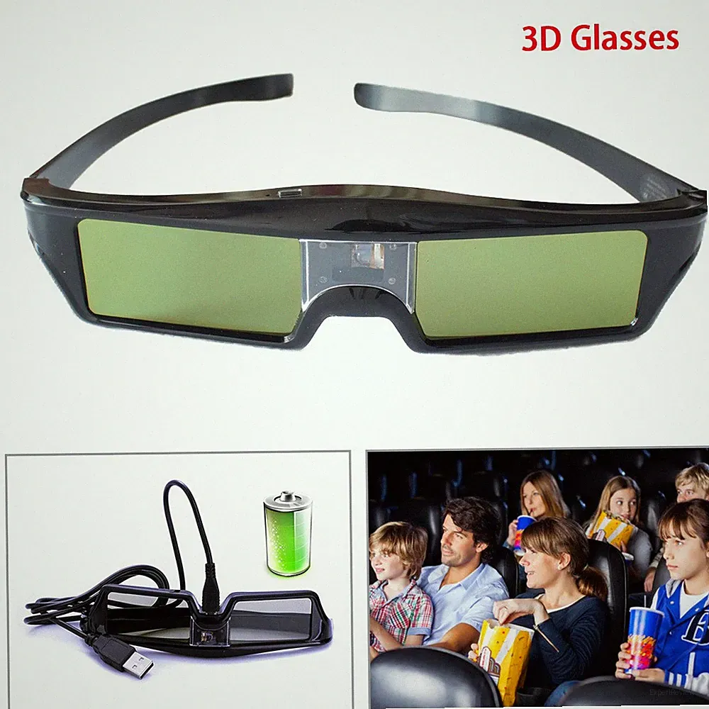 3D Brille Aktive Wiederaufladbar für alle 3D-DLP-Projektoren BenQ Acer Optoma