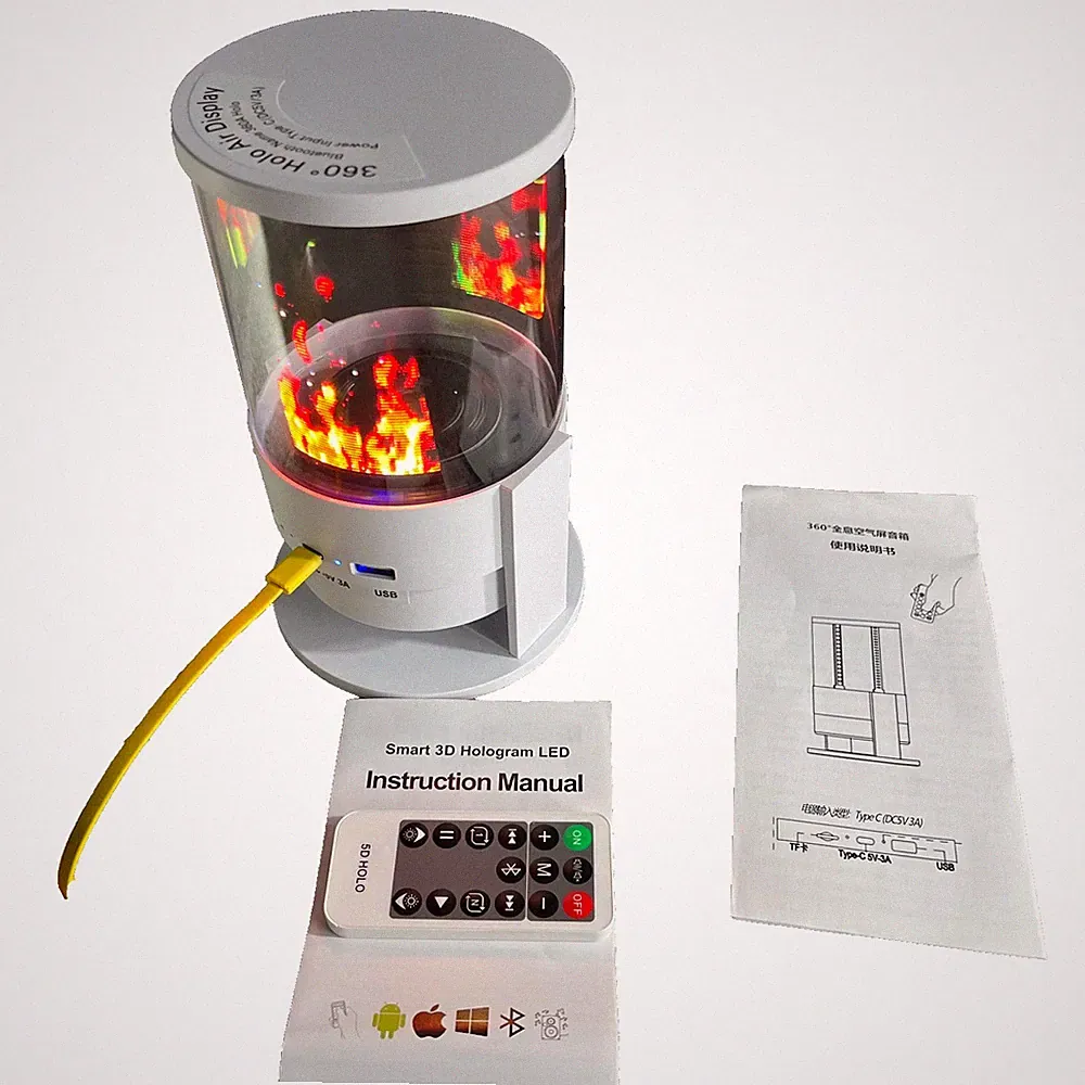 3D Holografische Animation Projektor mit Bluetooth Lautsprecher Geschenk Home Deco Display