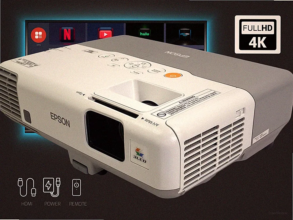 3LCD Projektor für Heimkino & Arbeit 2600 Lumen Eco Modi Lampe bis Zu 6,000h 4K