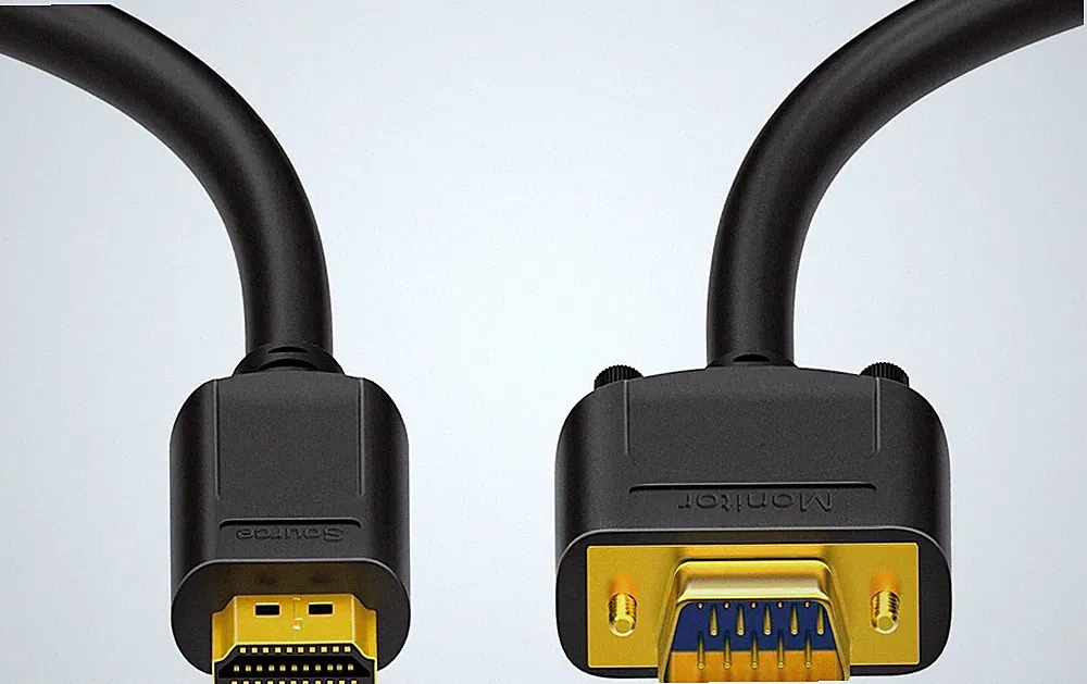 3m HDMI zu VGA Adapter-Kabel D-Sub 15 Pin 1080P Beamer Computer Monitor Laptop