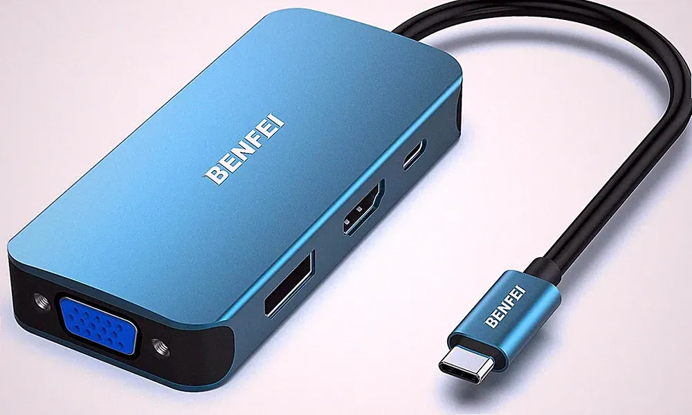 4 in 1 USB-C Hub USB-C auf HDMI VGA DisplayPort MST Adapter für Laptop PC