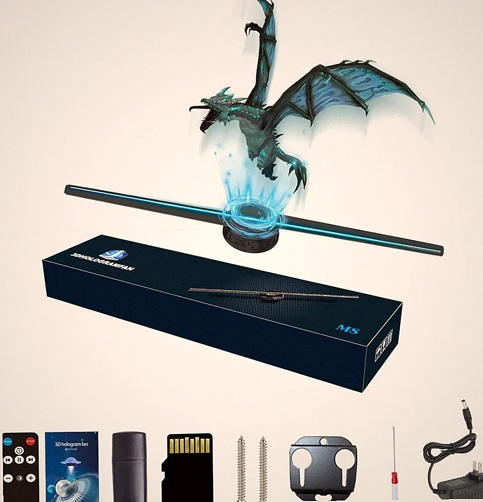 42CM Hologramm Projektor MS4 mit 3D-Funktion und 700 Videos, LED 2000x1444px