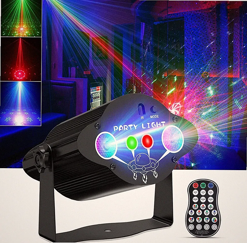 480 Muster Laser Projektor RGB & UV LED Partylicht Bühnenlicht USB Halloween DJ