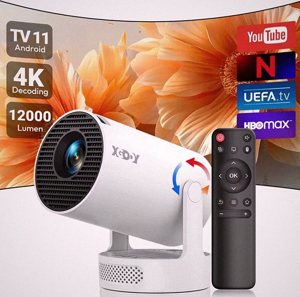 4K 1080P LED Projector WiFi 6 Bluetooth 5.0 12000LM Portable Home Theater Cinema