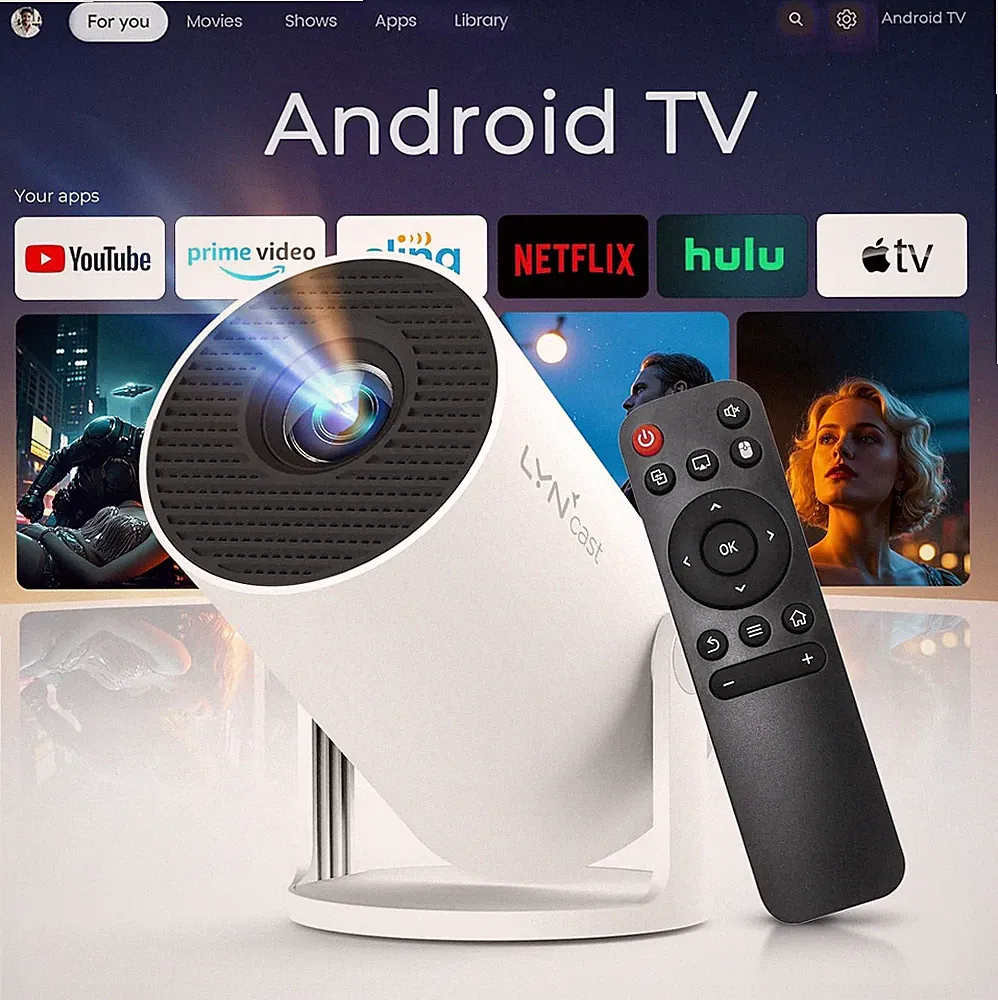 4K 1080P Unterstützt Mini Beamer Projektor Auto Keystone Smart Beamer Android 11