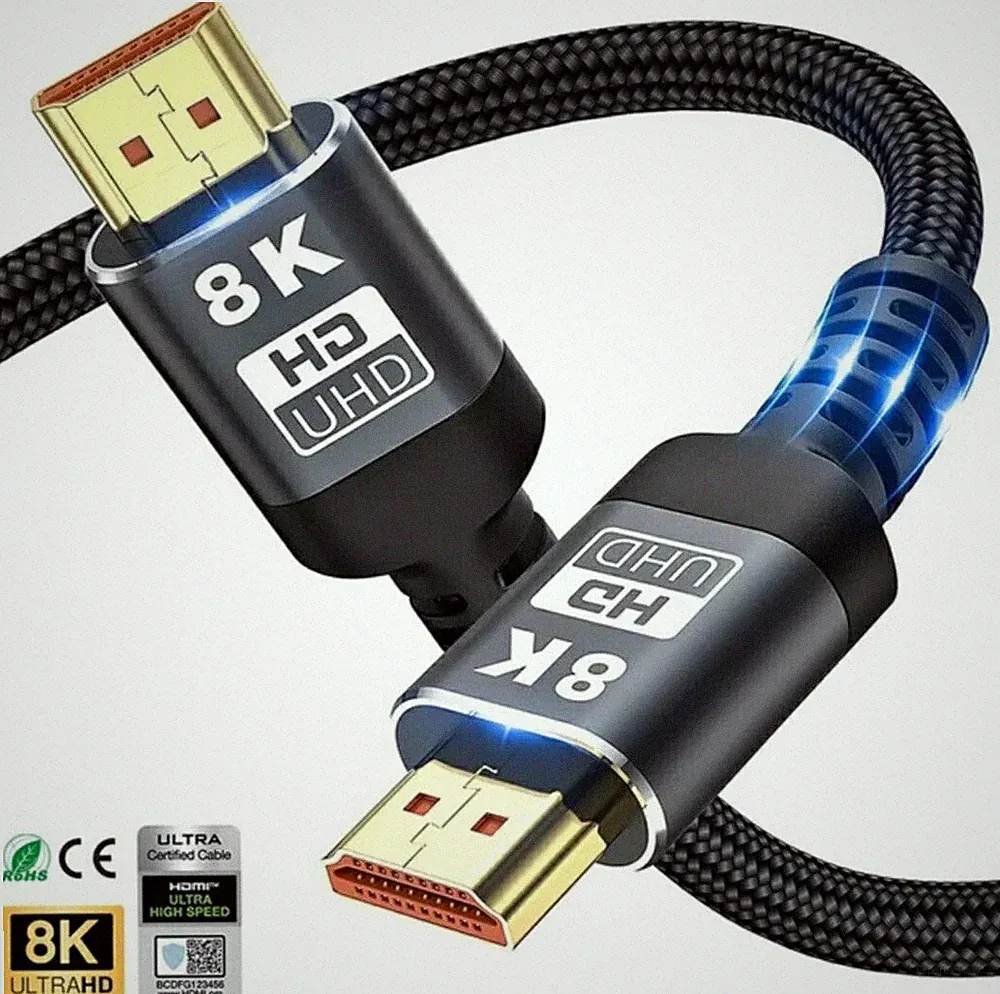 4K 8K HDMI PREMIUM Kabel 2.1 Quality UHD HDR eARC PS5 XBOX Beamer 2 Meter