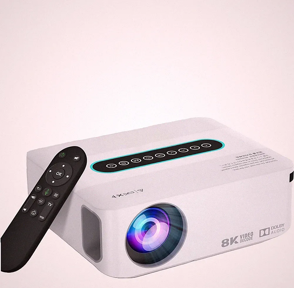 4K & 8K Support Beamer mit 5G WiFi, Bluetooth, 1080P HD, Dolby Sound Smart Porta